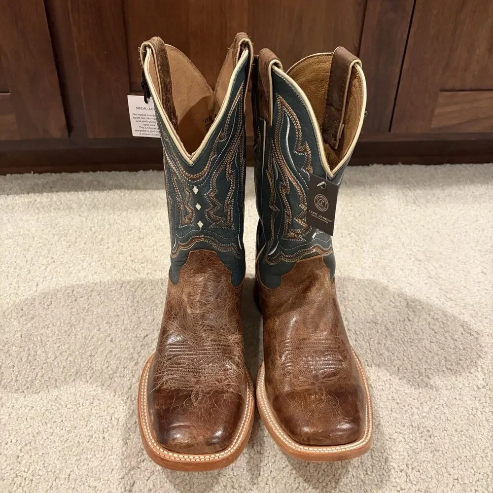 NWT Demo Try On Cody James Men’s Western Boots Navy BBS20 Size 10.5 Cowboy